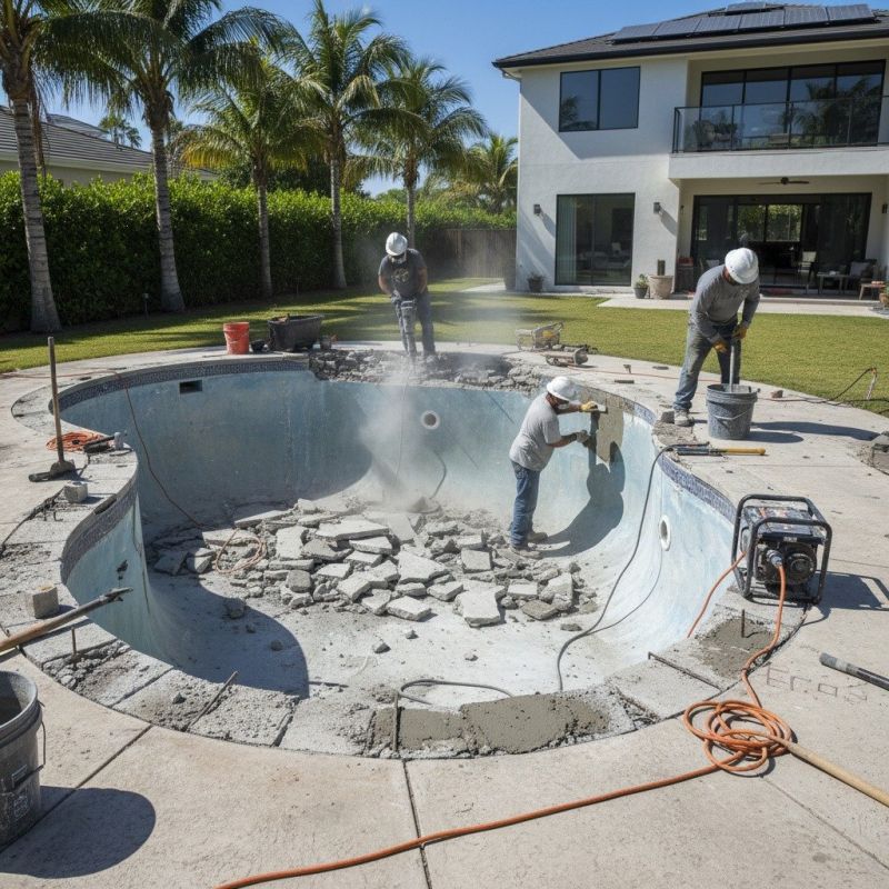 Local Swimming Pool Resurfacing pros at work